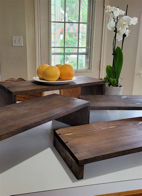 wood risers for table displays